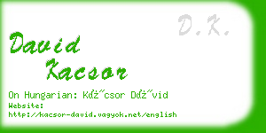 david kacsor business card